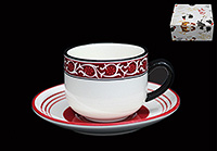 Чайная чашка с блюдцем керамические (Шапо чайное или пара) 300 мл