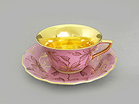 Чайная чашка с блюдцем фарфоровая (Шапо чайное или пара) 150 мл
