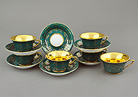 Набор чайных чашек с блюдцами фарфоровых (Набор чайных пар или шапо) 150 мл