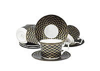 Набор кофейных чашек с блюдцами фарфоровых (Набор кофейных пар или шапо) 100 мл