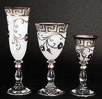 Набор фужеров (бокалов) из богемского стекла 18 предметов