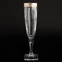 Набор бокалов для шампанского из богемского стекла (фужеры) 140 мл