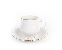 Чайная чашка с блюдцем фарфоровая (Шапо чайное или пара) 310 мл