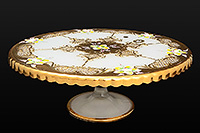 Тортница из богемского стекла на ножке (Блюдо для торта) 32 см