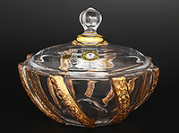 Конфетница из богемского стекла (Ваза для конфет) 18 см с крышкой