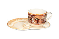 Чайный набор керамический 2 предмета (чашка 500 мл+блюдо)