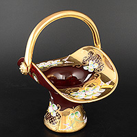 Конфетница из богемского стекла (Ваза для конфет) 25 см корзина