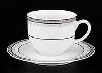 Набор кофейных чашек с блюдцами фарфоровых (Набор кофейных пар или шапо) 160 мл