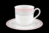 Набор чайных чашек с блюдцами фарфоровых (Набор чайных пар или шапо) 215 мл