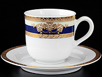 Набор кофейных чашек с блюдцами фарфоровых (Набор кофейных пар или шапо) 160 мл