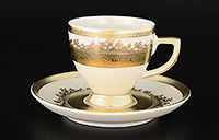 Набор кофейных чашек с блюдцами фарфоровых (Набор кофейных пар или шапо) 110 мл