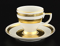 Набор кофейных чашек с блюдцами фарфоровых (Набор кофейных пар или шапо) 110 мл