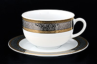 Набор чайных чашек с блюдцами фарфоровых (Набор чайных пар или шапо) 280 мл