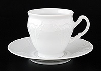 Набор чайных чашек с блюдцами фарфоровых высоких на ножке (Набор чайных пар или шапо) 250 мл
