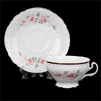 Набор чайных чашек с блюдцами фарфоровых (Набор чайных пар или шапо) 205 мл