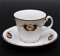 Набор чайных чашек с блюдцами фарфоровых высоких (Набор чайных пар или шапо) 240 мл