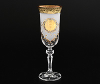 Набор бокалов для шампанского из богемского стекла (фужеры) 210 мл