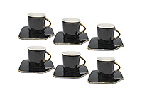 Набор кофейных чашек с блюдцами из фарфора (Набор кофейных пар или шапо) 110 мл