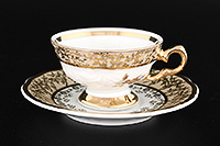 Набор кофейных чашек с блюдцами фарфоровых (Набор кофейных пар или шапо) 100 мл мокко