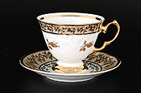Набор кофейных чашек с блюдцами фарфоровых (Набор кофейных пар или шапо) 140 мл