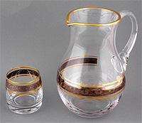 Набор для воды из богемского стекла (кувшин 1000 мл и стаканы 230 мл)