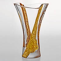 Ваза для цветов (цветочница) из богемского стекла 25,5 см