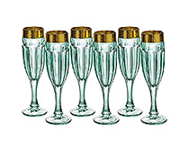 Набор бокалов для шампанского из богемского стекла (фужеры) 110 мл