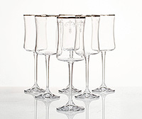 Набор бокалов для белого вина из богемского стекла (фужеры) 260 мл