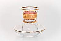 Набор чайных чашек с блюдцами из богемского стекла (Набор чайных пар или шапо) армуды