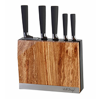 Набор кухонных ножей на подставке (Набор столовых ножей) с разделочной доской и приспособлением для заточки
