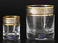 Набор стаканов для виски и стопок для водки 60 мл из богемского стекла 12 предметов