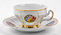 Набор чайных чашек с блюдцами фарфоровых (Набор чайных пар или шапо) 155 мл