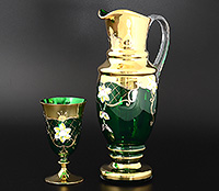 Набор для воды из богемского стекла (кувшин и стаканы)