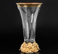 Ваза для цветов (цветочница) из богемского стекла 35 см