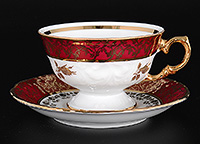 Набор чайных чашек с блюдцами фарфоровых (Набор чайных пар или шапо) 220 мл