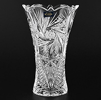 Ваза для цветов (цветочница) из богемского стекла 20 см