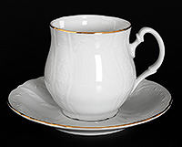 Набор чайных чашек с блюдцами фарфоровых (Набор чайных пар или шапо) 310 мл