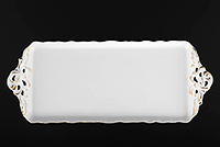 Блюдо прямоугольное сервировочное фарфоровое (Прямоугольник) 40 см без ножки