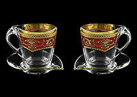 Набор чайных чашек с блюдцами из стекла (Набор чайных пар или шапо)