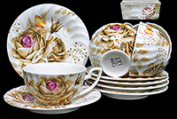 Набор чайных чашек с блюдцами фарфоровых (Набор чайных пар или шапо)