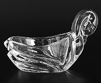 Варенница (Ваза для варенья) из стекла лебедь