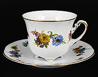 Набор чайных чашек с блюдцами фарфоровых (Набор чайных пар или шапо) 250 мл