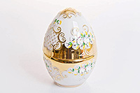Шкатулка из богемского стекла в форме яйца 19x11 см