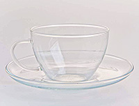Набор чайных чашек с блюдцами из жаропрочного стекла (Набор чайных пар или шапо) 250 мл
