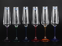 Набор бокалов для шампанского из богемского стекла (фужеры) 160 мл