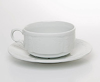 Чайная чашка с блюдцем фарфоровая (Шапо чайное или пара) 170 мл