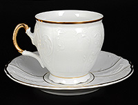 Набор чайных чашек с блюдцами фарфоровых (Набор чайных пар или шапо) 240 мл бочка