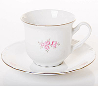 Набор чайных чашек с блюдцами фарфоровых (Набор чайных пар или шапо) 155 мл