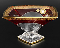 Конфетница из богемского стекла (Ваза для конфет) 22 см на ножке
