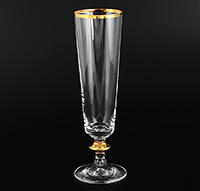 Набор бокалов для шампанского из богемского стекла (фужеры) 205 мл